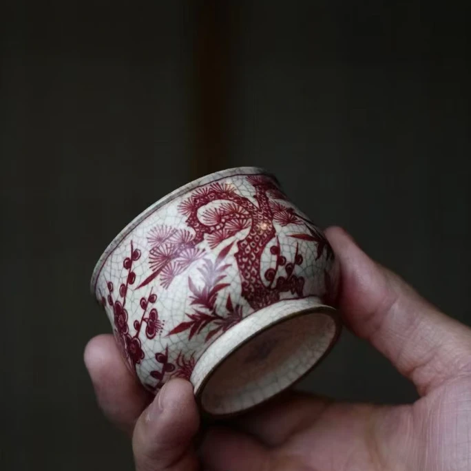 【霖松堂】釉里红如柿杯| 周大乐优选 | 景德镇茶具