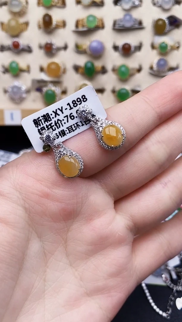 银S925镶嵌戒指翡翠180