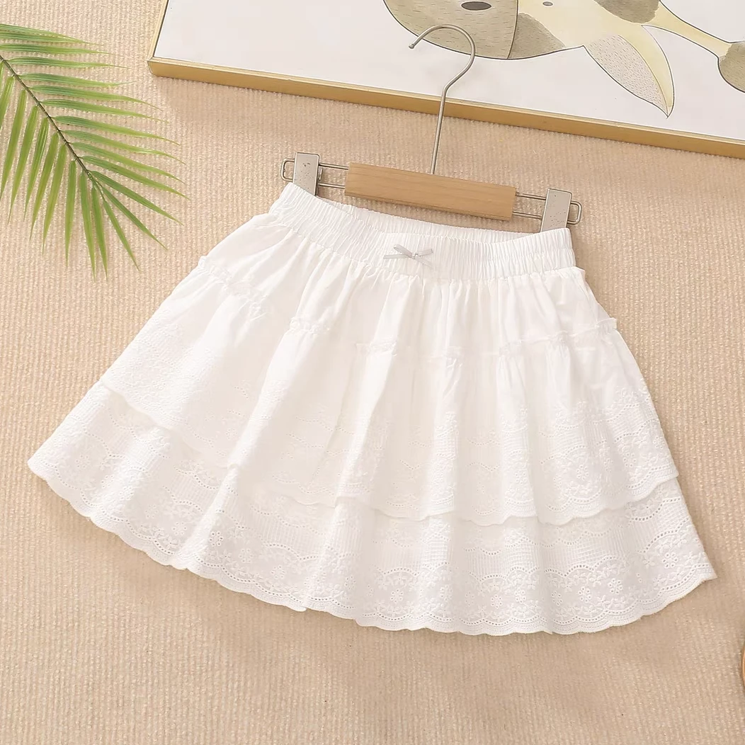 女童A字裙夏季公主风短裙2025新款女孩半身裙裙子防走光短裙女孩