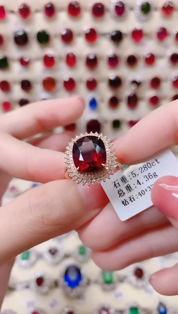 18K金镶嵌18K金戒指碧玺1
