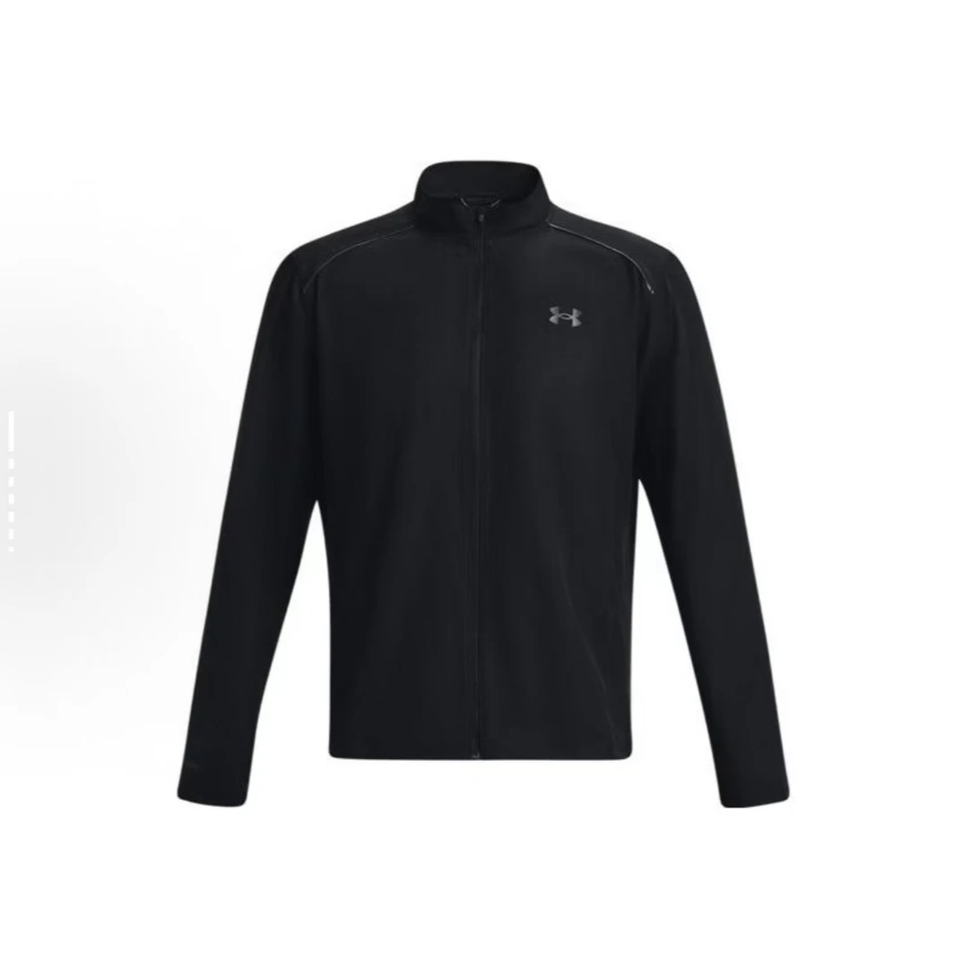 Under Armour 防晒 立领拉链运动跑步夹克 男款 黑色1376797
