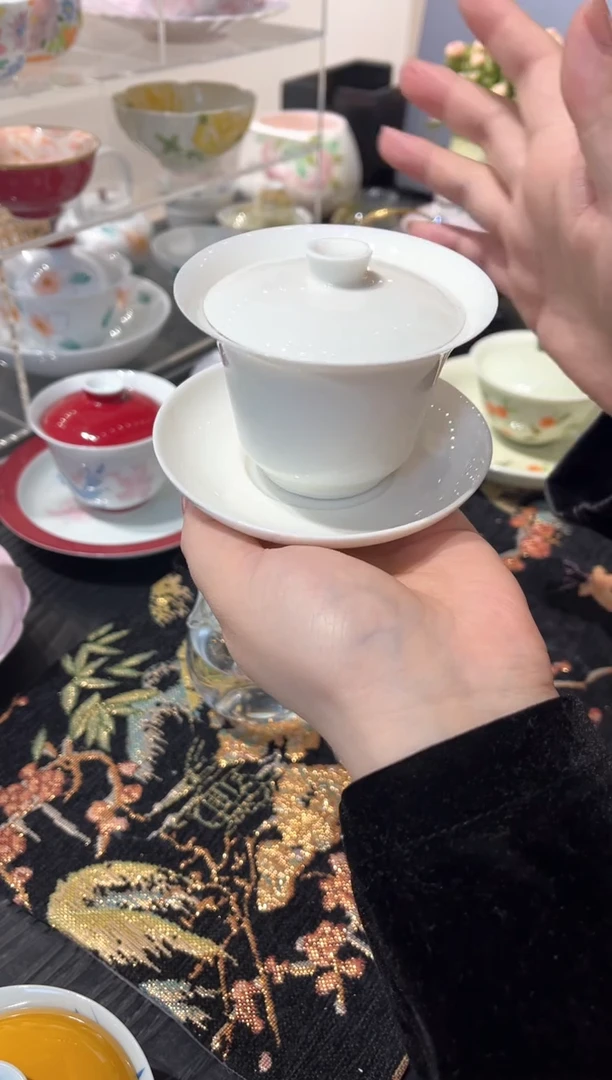 【闪购商品】玉泥白瓷-望舒三才盖碗