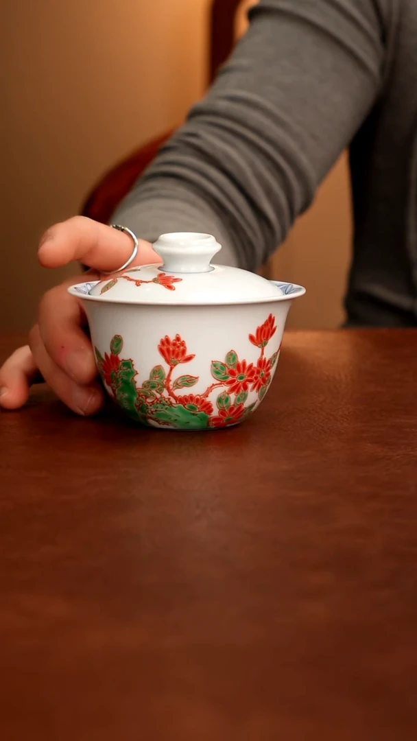 摆件陶景德镇瓷器，青花瓷手绘茶具~