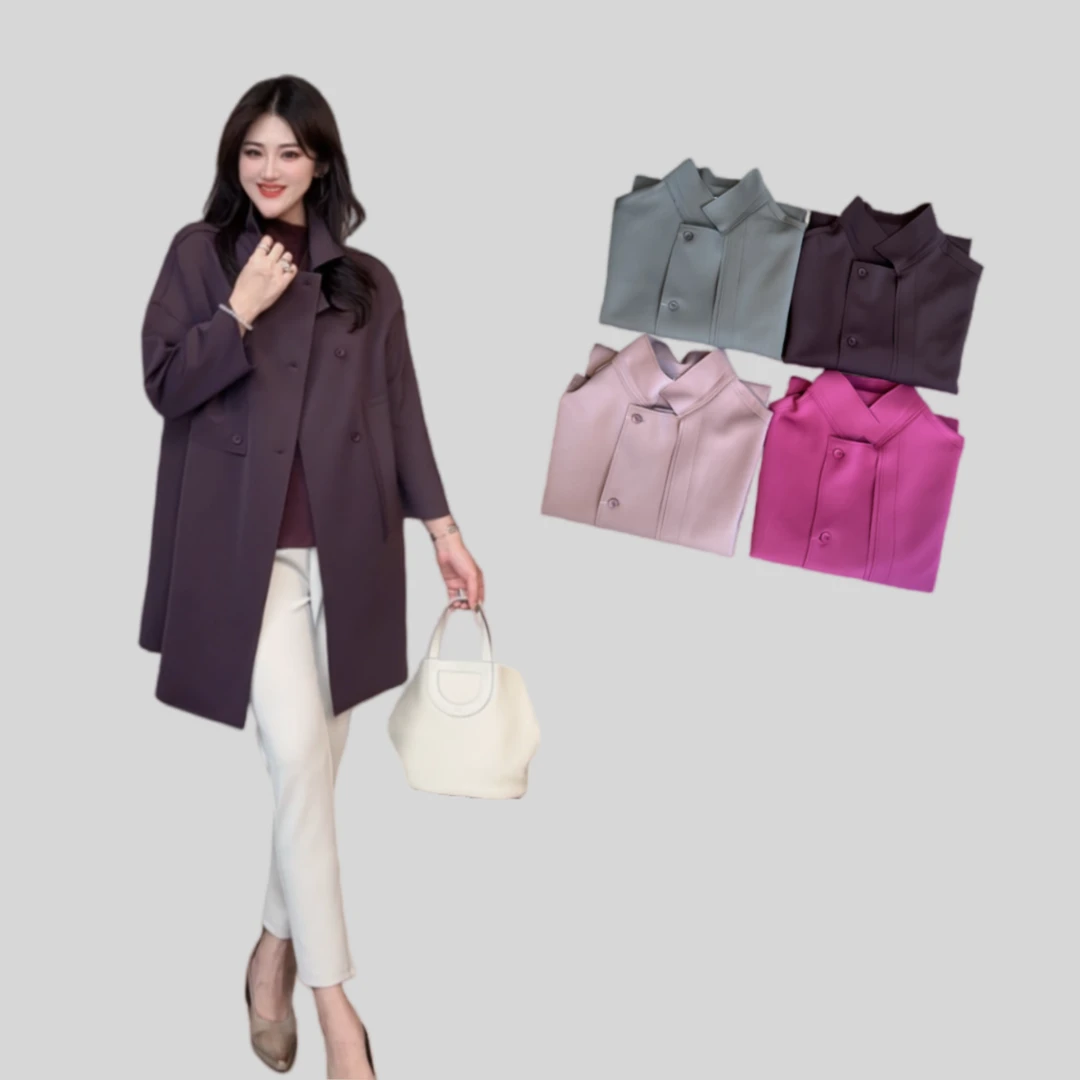 【YANLI】5240时尚不对称设计款宽松大衣