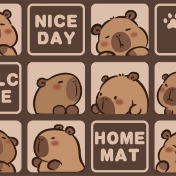 《140*200方块卡皮巴拉》可爱家用陶瓷卫生间速干浴室隔热