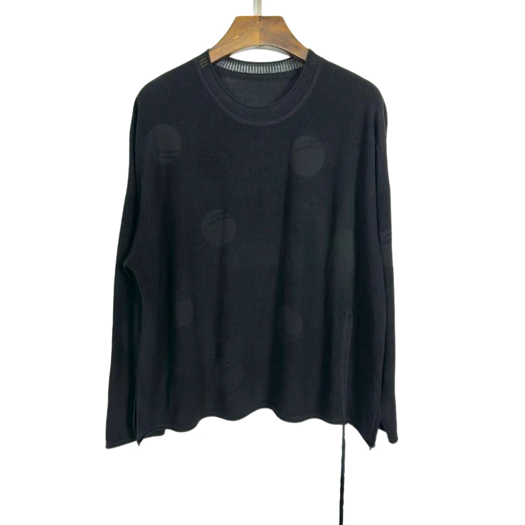 朱总原创设计2025016暮色流棕针织衫