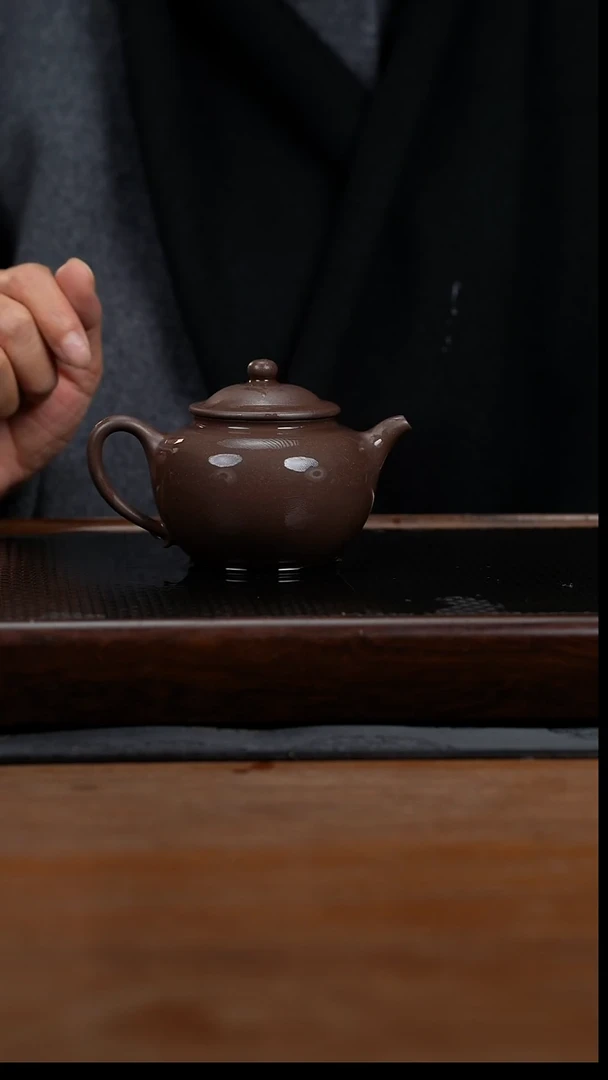 茶壶紫砂220cc黄龙山原矿清灰紫泥古莲子9