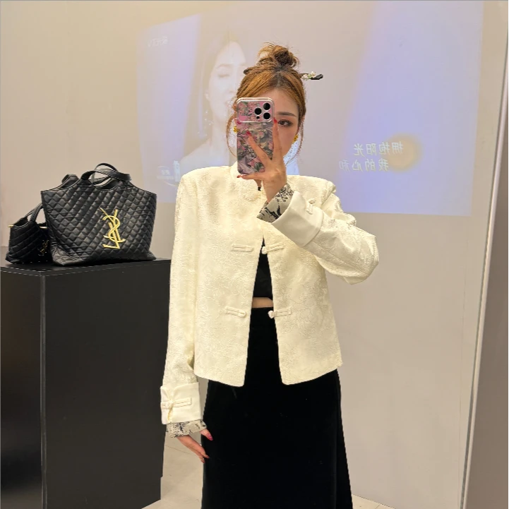 早春新款新中式国风盘口外套气质拼接设计师款时尚立体感TY003