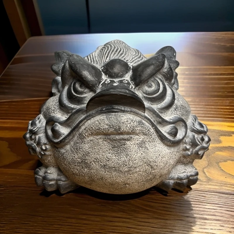 臻石盛富平黑青石大金蟾摆件2025新款精美茶室桌面吧台黑青石金蟾