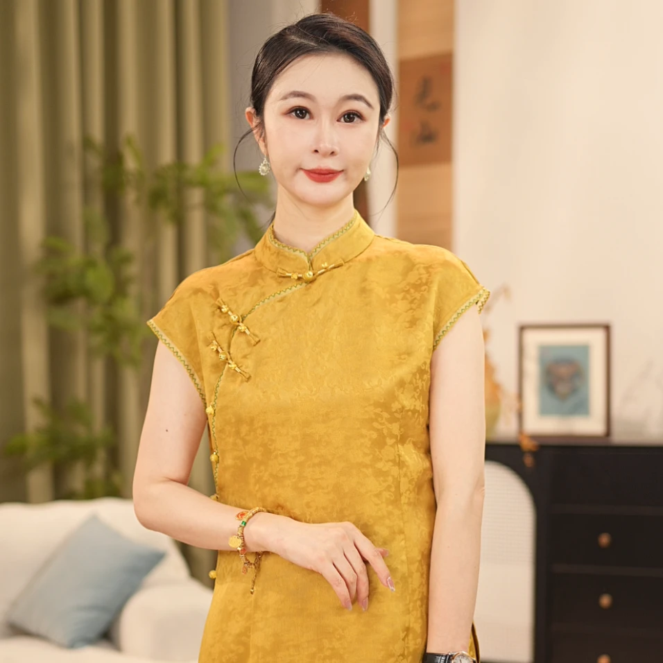 【贺贺·湘罗】夏款桑蚕丝莨纱绞罗时尚衬衣上衣中国风J6495