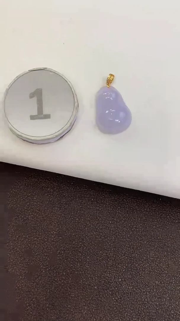 颈饰18K金镶嵌翡翠天然缅甸a货翡翠