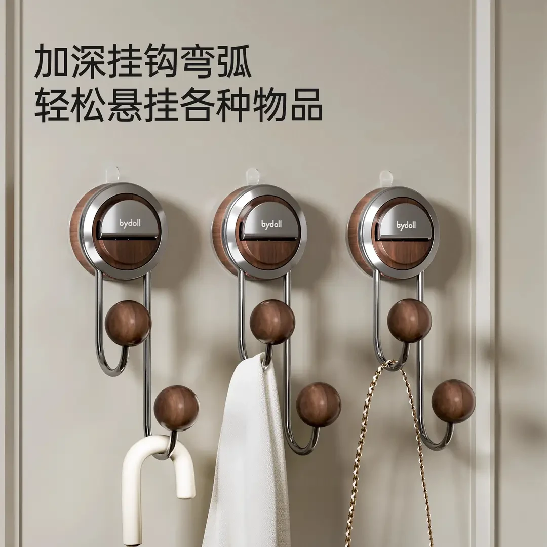 免打孔门后挂衣钩壁挂多功能强承重粘钩真空吸盘挂钩墙壁吸盘挂钩