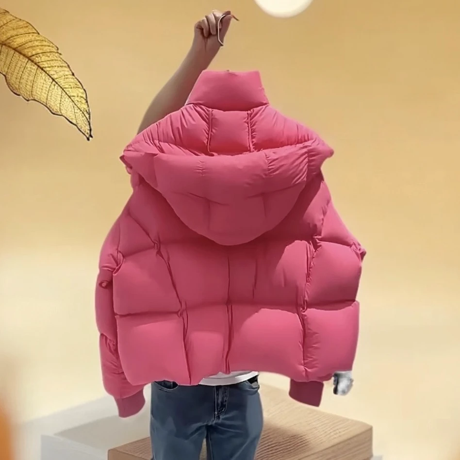 新款升级高蓬松荷叶480丝6防加厚泡芙短款羽绒服