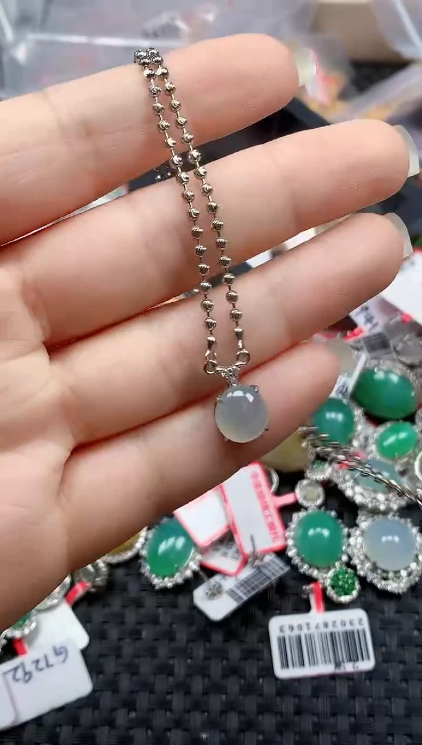 银S925镶嵌戒指翡翠天然A货缅甸翡翠