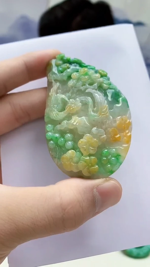 未镶嵌定制翡翠4917bb-毛货挂件84