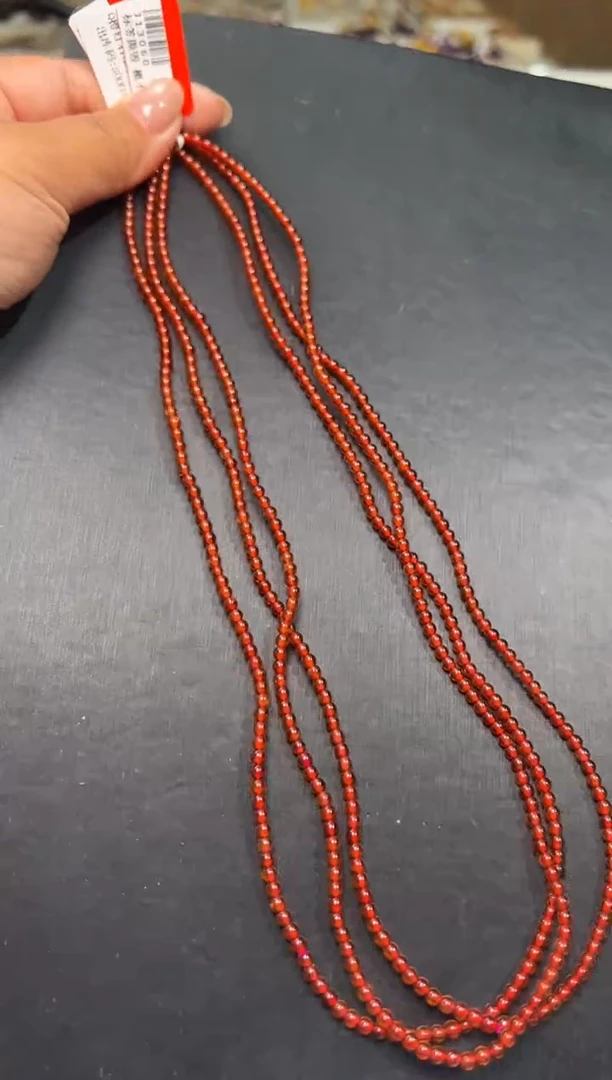 石榴石手串未镶嵌橙红石榴石多圈手串3m+多样性发一 J13060