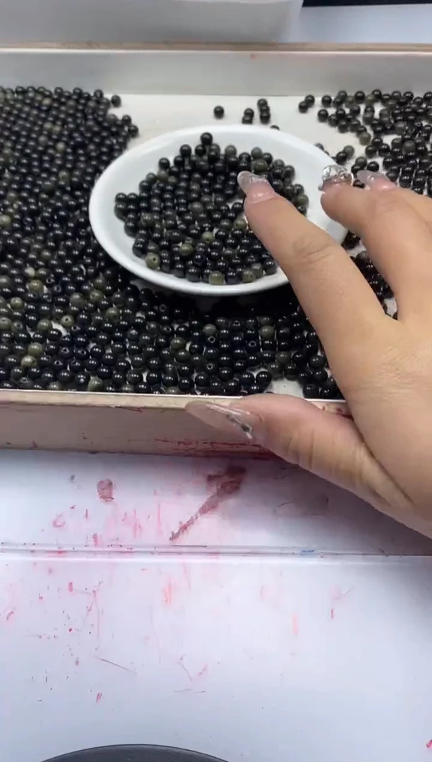 【闪购商品】玛瑙/玉髓颈饰未镶嵌w653金曜石6mm*60颗