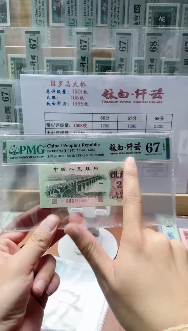 【闪购商品】三版贰角钛白纤云PMG67分无4尾987