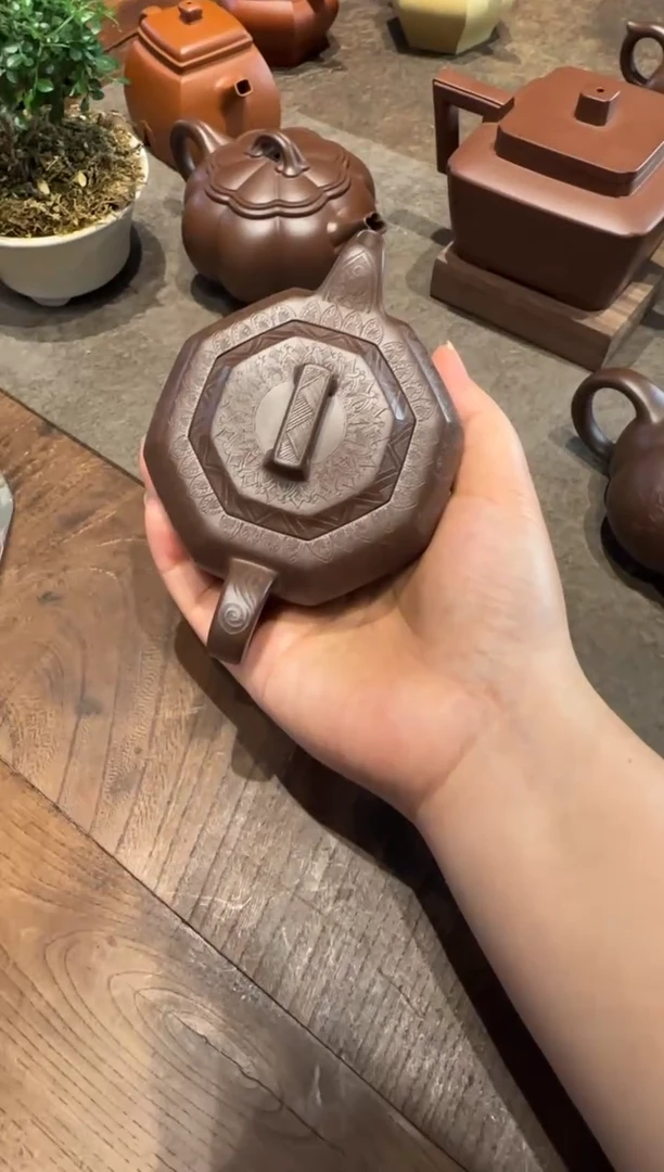 茶壶紫砂月**我八方无极 刻绘