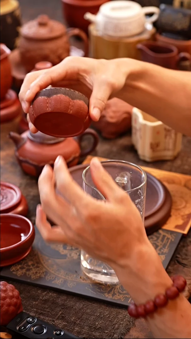 茶杯紫砂仿皮革莲花杯