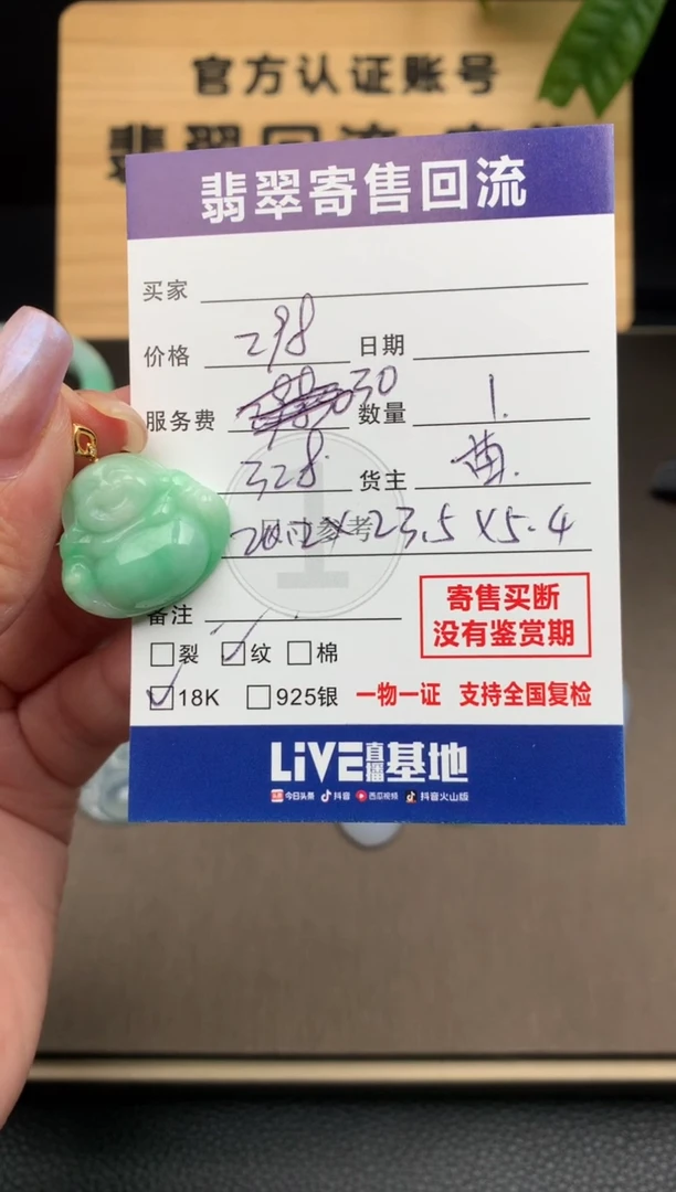 颈饰18K金镶嵌翡翠21015971