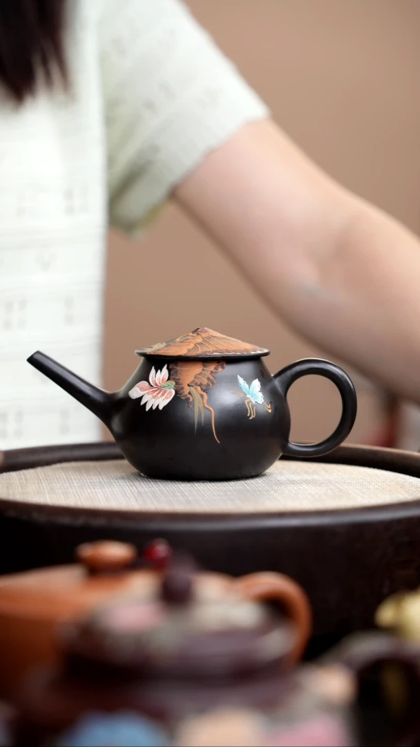 茶壶紫砂石黄渔翁壶