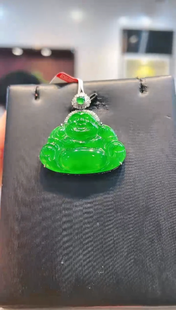 【闪购商品】翡翠颈饰18K金镶嵌A30天然A货翡翠吊坠