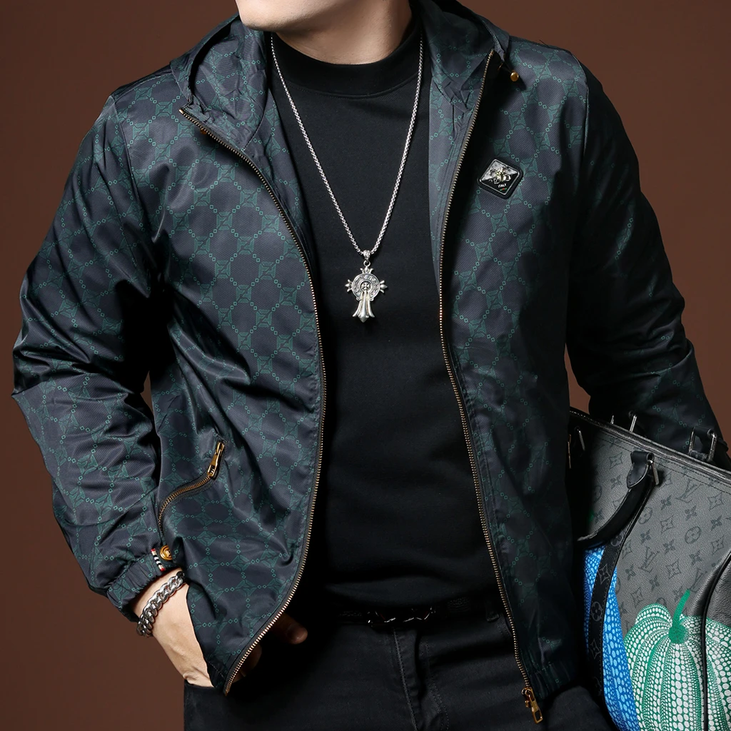 WEBUNSAPET维比萨玻秋季新款潮流男士连帽夹克潮牌休闲外套男装