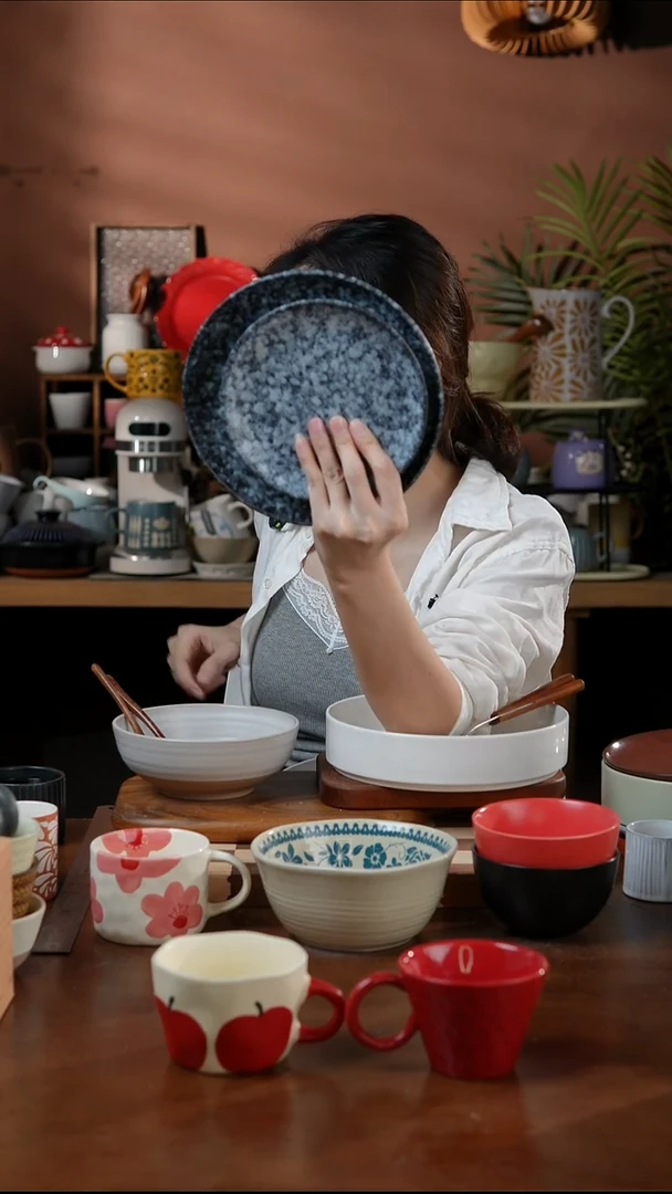 瓷片福利款泼墨大小盘2件套 微瑕 凑满20发货