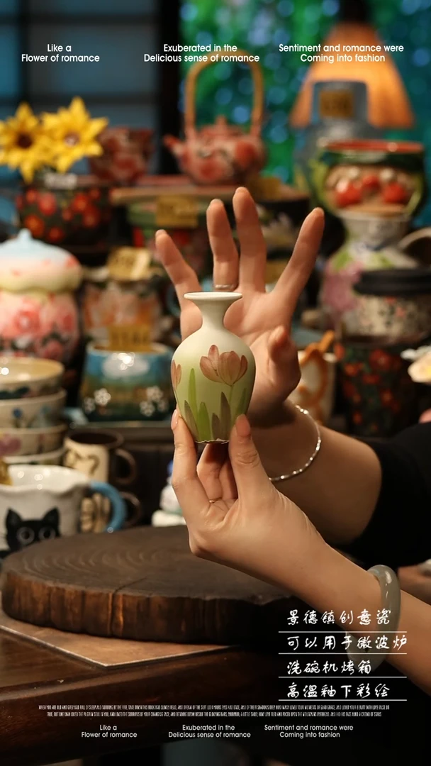 陶瓷景德镇高温釉下彩手工手绘款式