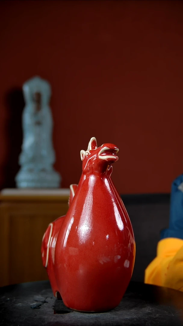 摆件大宋官窑马上来财