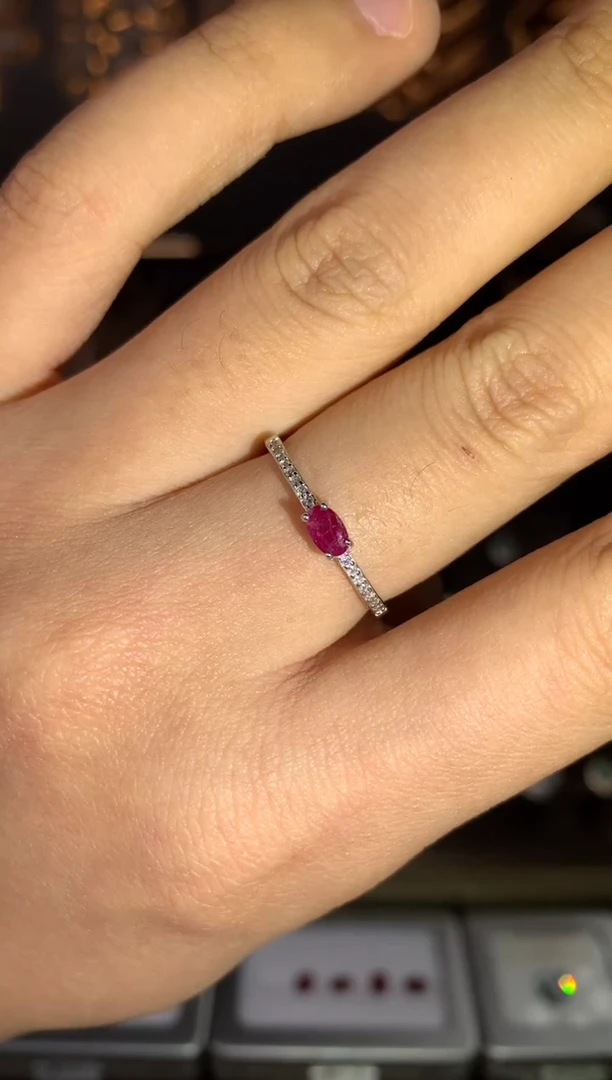 【闪购商品】红宝石戒指银S925镶嵌活口