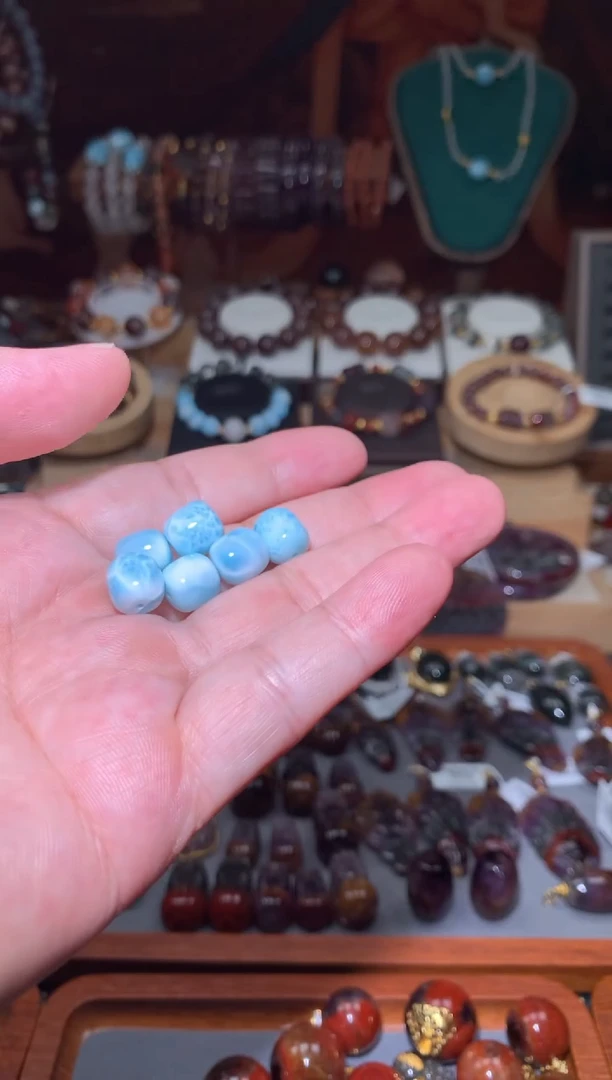 未镶嵌珠宝半成品水晶海纹桶珠单颗，多样性发其一个