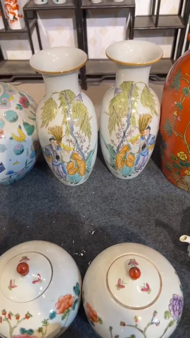 摆件瓷摆件瓷摆件渔樵耕读29瓶