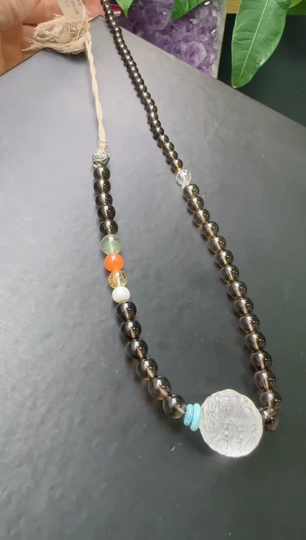 【闪购商品】水晶吊坠未镶嵌茶水晶梵音设计吊坠 Z20406