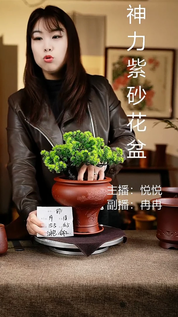 紫砂花盆花卉工艺871+z