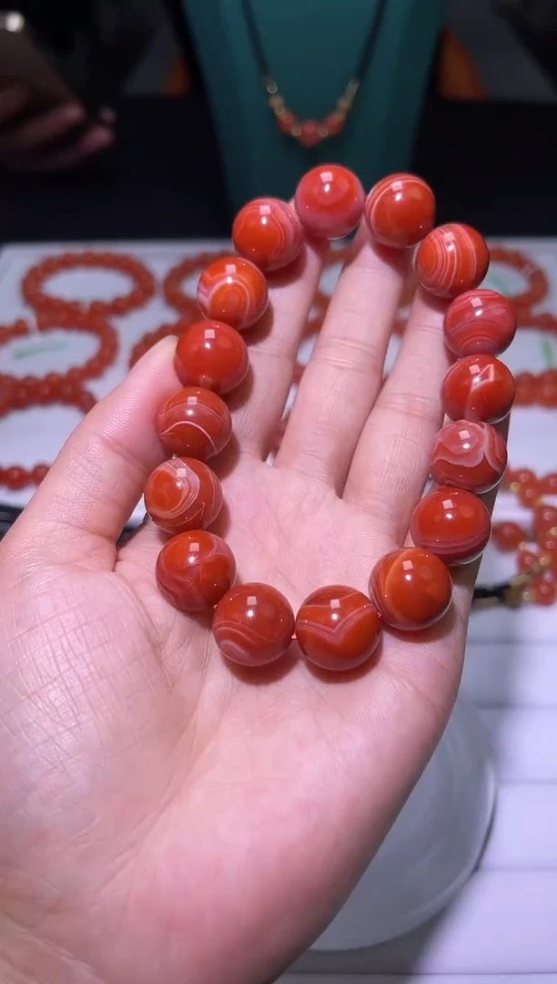 未镶嵌手链南红玛瑙J017-14mm南红单圈-多样性发其一