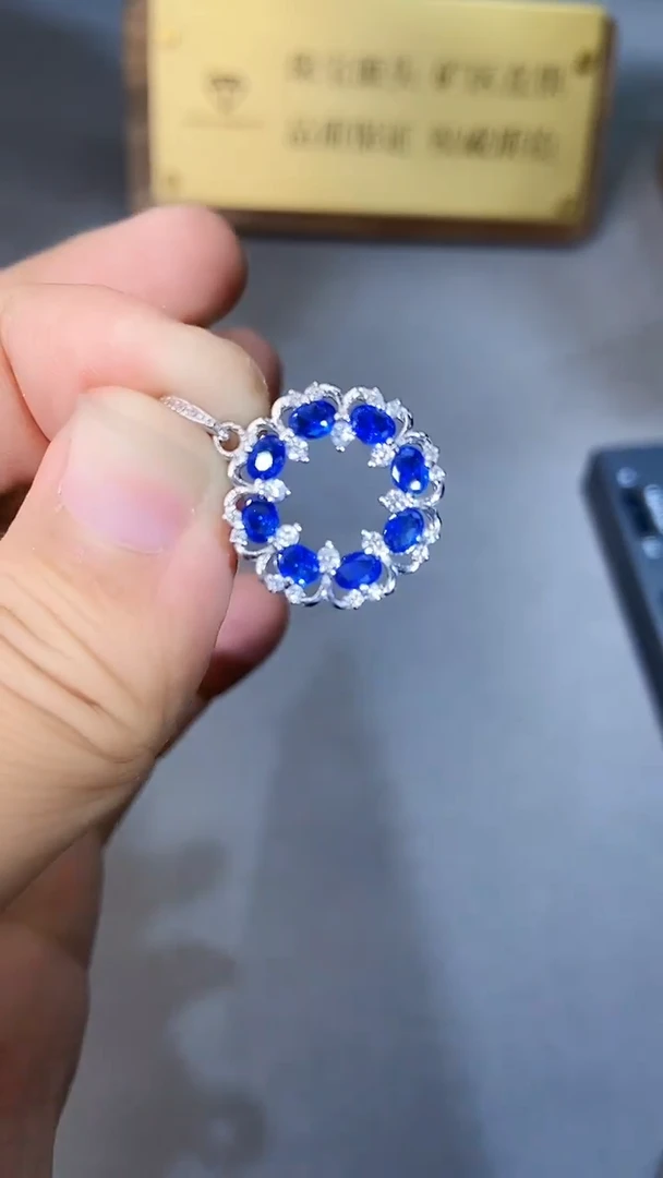 【闪购商品】蓝宝石颈饰银S925镶嵌354
