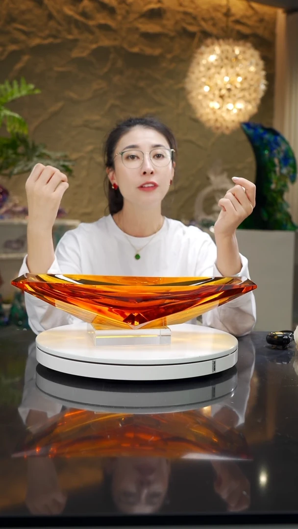 福利琥珀色船型果碗