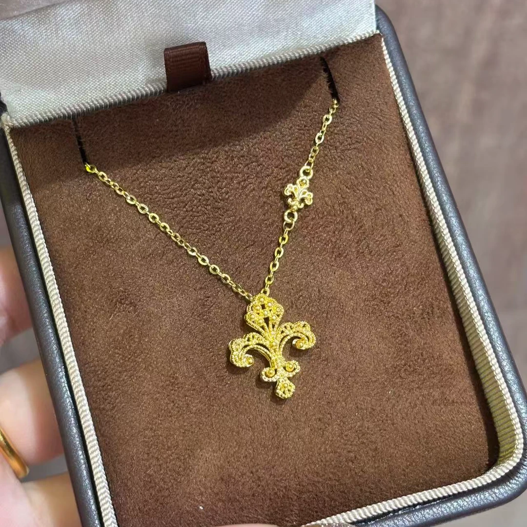 【伟新源】足金999 5G工艺 鸢尾花套链6.24克