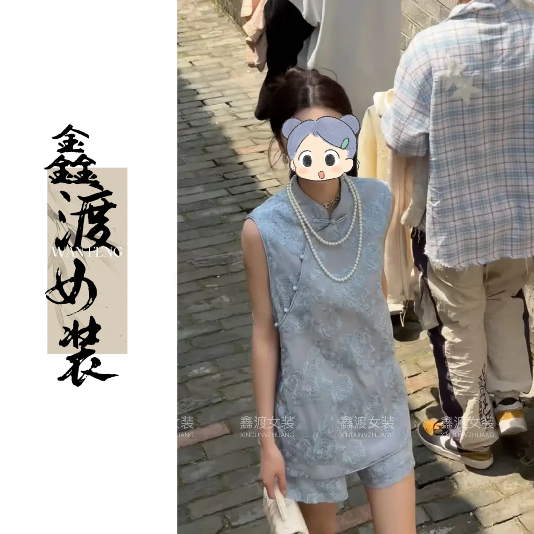 2025春夏新款时尚显瘦气质女士网红洋气两件套百搭款D6906