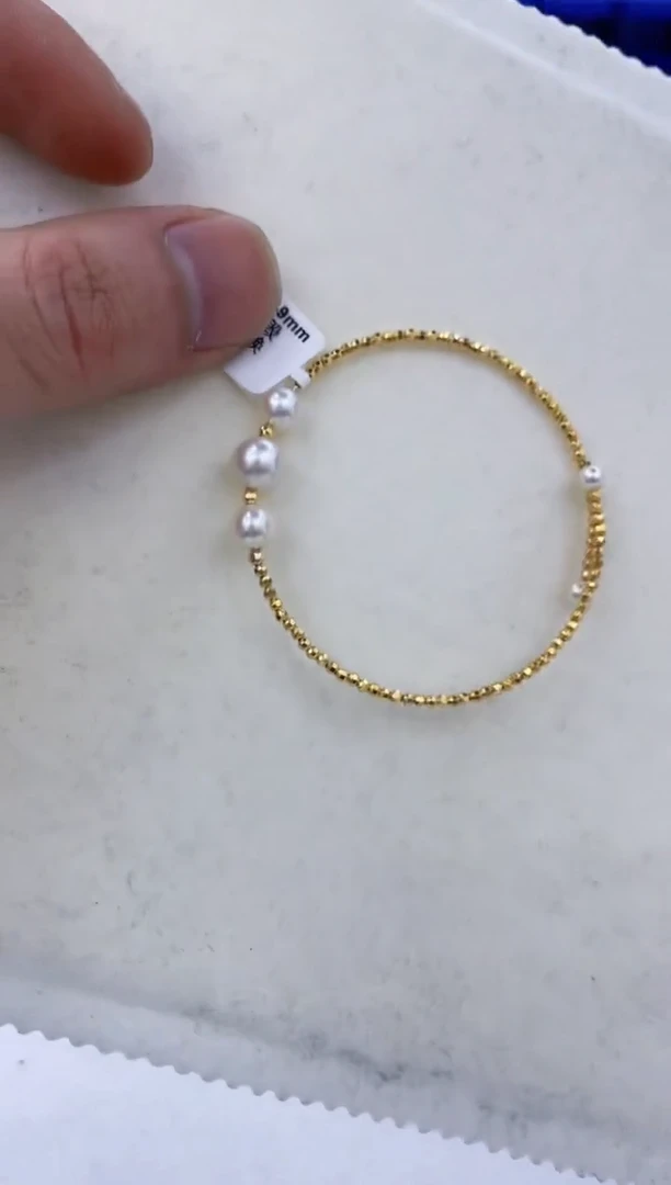 银S925镶嵌手镯海水珍珠