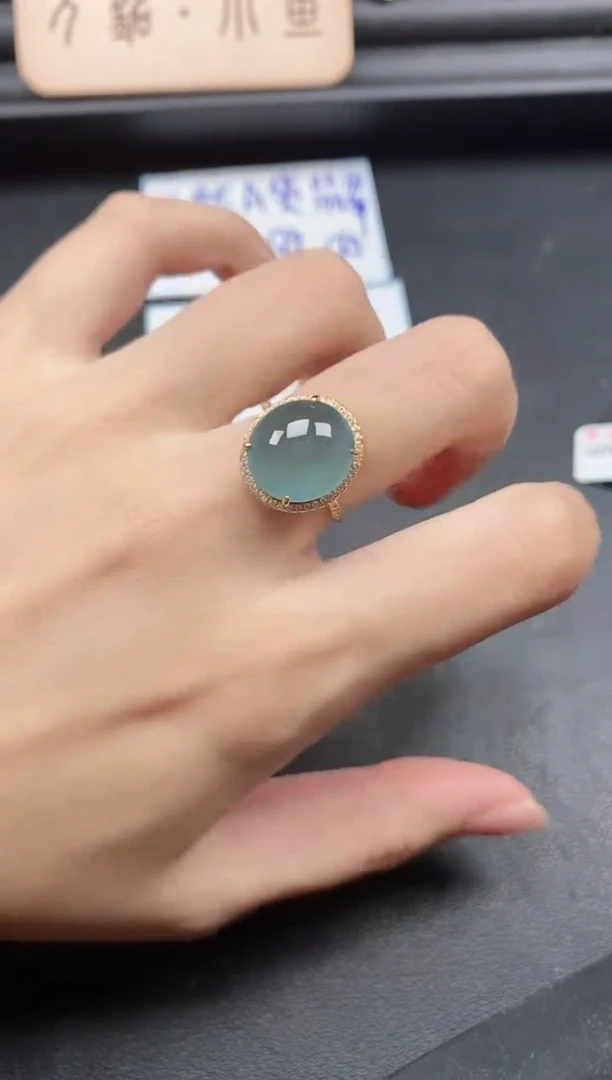 翡翠戒指银S925镶嵌51511