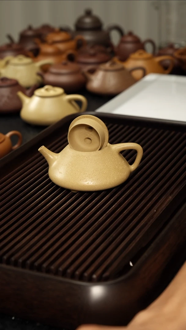 茶壶紫砂逆**盘全手工本绿张烨墨梅图