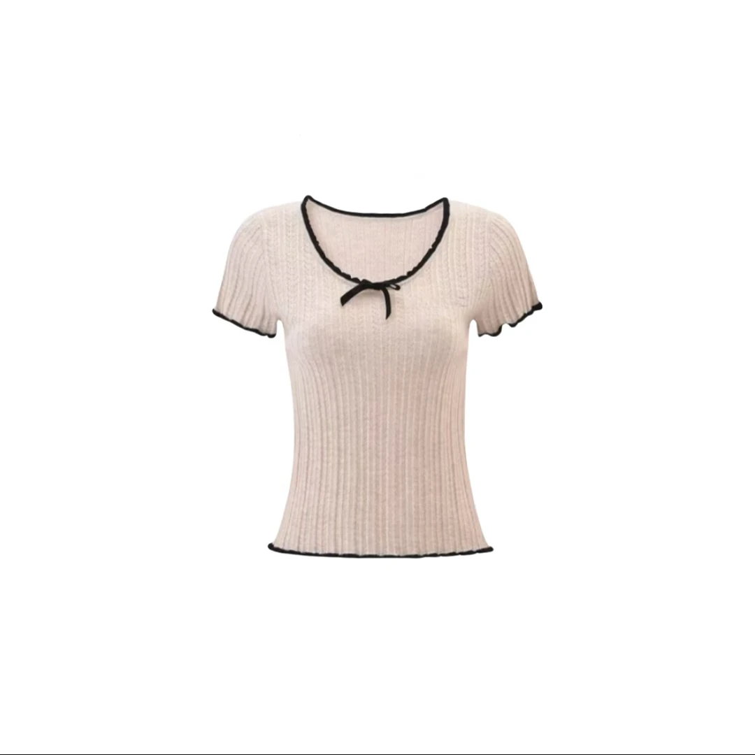 《猪猪出品》上新夏款蝴蝶结肉色打底背心