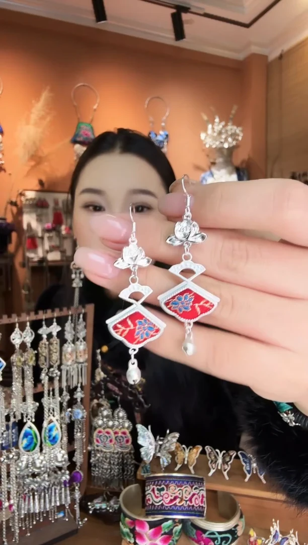 刺绣纯手工民族风耳环