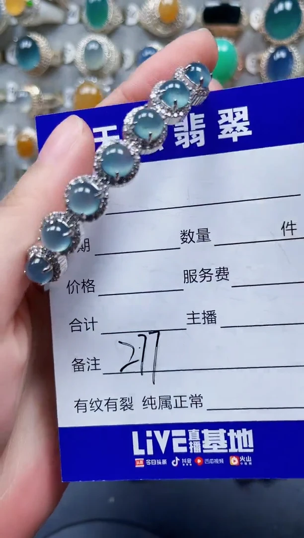 银S925镶嵌手镯翡翠277
