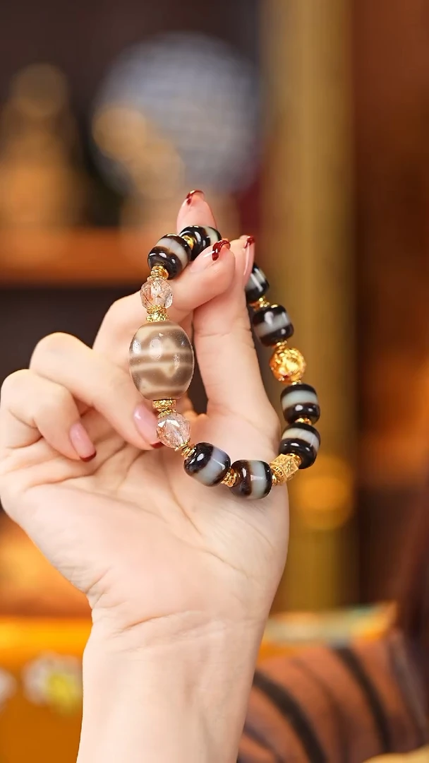 玛瑙/玉髓（覆膜）颈饰未镶嵌双牙牙手串