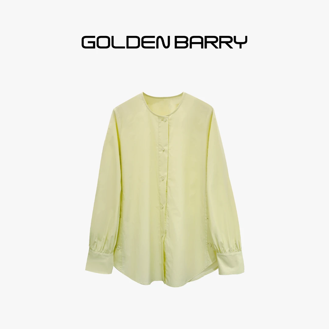 GOLDENBARRY【6.18】212533气质宽松圆领衬衣