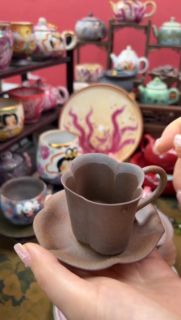 【闪购商品】素慕堂粗陶美人套杯（矮款）